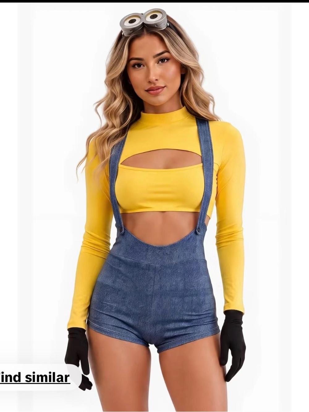 Women’s Minion-Inspired Costume Size Small 4-Piece Halloween Se